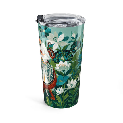 🐉🌿 The Dragon Keeper Tumbler, 20oz – Art Deco Floral Fantasy