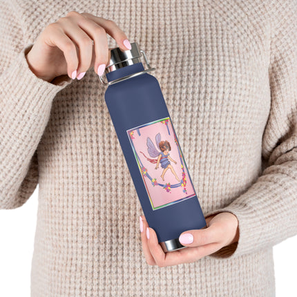 A Playful Fairy Jumps Rope Copper Vacuum Insulated Bottle, 22 oz