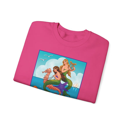 Three Mermaids with Strings of Pearls by Carlo Chiostri Heavy Blend™ Crewneck Sweatshirt
