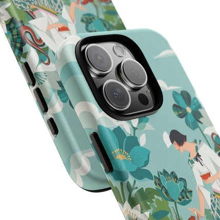 🐉🌿 The Dragon Keeper Phone Case – Art Deco Floral Fantasy