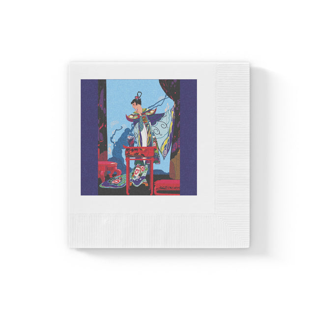 A Visual Journey by Umberto Brunelleschi White Coined Napkins