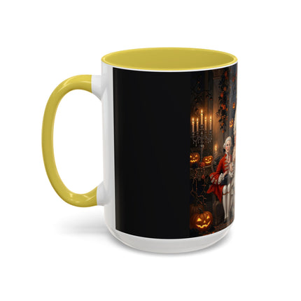 🌙🎃 The Moonlit Pumpkin Parlor Colorful Mug – Elegant Halloween Charm