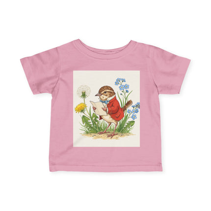 🐦📜 The Little Meadow Songbird Infant Fine Jersey Tee – Whimsical Woodland Charm