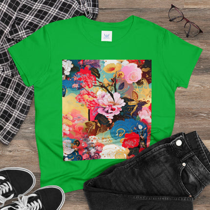 Women's Ethereal Irises Print Midweight Cotton Tee