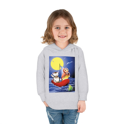 Embarking on a Moonlit Journey Toddler Pullover Fleece Hoodie