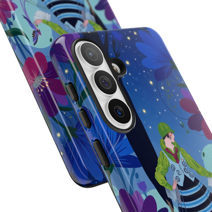 🌸🐦 The Lady Of The Midnight Bird Garden Phone Case – Art Deco Floral Fantasy