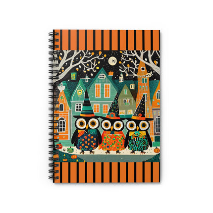 Night of the Trick-or-Treating Owlets Spiral Notebook - Ruled Line