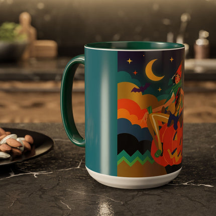 🌙🎃 The Witch Of Crescent Moon Pumpkin Colorful Mug – Colorful Halloween Charm