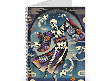 Skeleton Kabuki Performer Spiral Notebook - Ruled Line