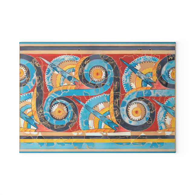 Reproduction of S-Spiral Frieze by Emile Gilliéron Glass Cutting Board