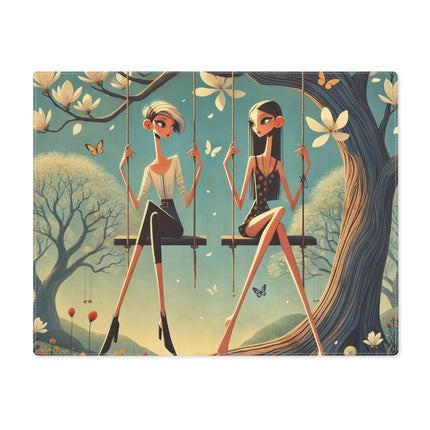 🌸🦋 Whispers on the Spring Swing Placemat – Enchanted Spring Garden Whimsy