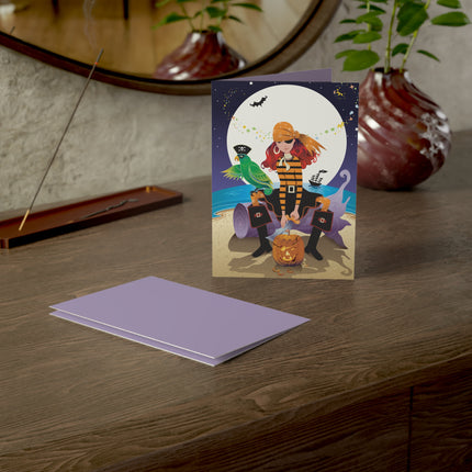 Moonlit Pirate Halloween Greeting Cards (1, 10, 30, and 50pcs)