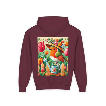 The Little Garden Tender Youth Hooded Sweatshirt – Sunshine, Care & Storybook Charm