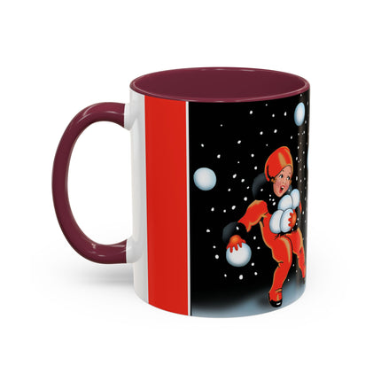 A Festive Snowball Toss Colorful Mugs (11oz, 15oz)