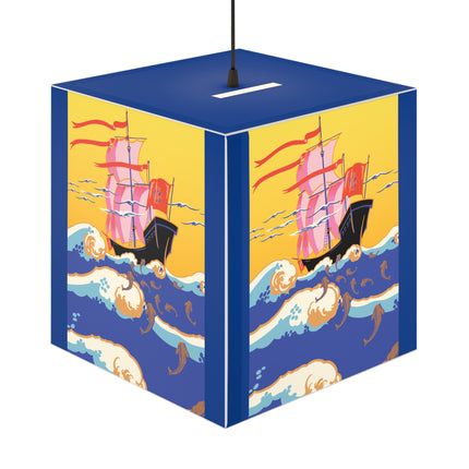 Golden Seas and Whimsical Dreams Light Cube Lamp