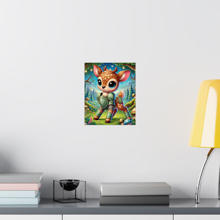 🦌🛡️ Fawn Defender Matte Vertical Poster – Woodland Courage & Fairytale Adventure