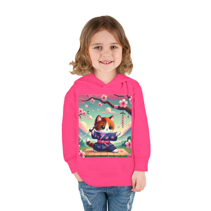 Samurai Kitten Toddler Pullover Fleece Hoodie