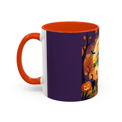 🌕🍂 Autumn Song Beneath The Harvest Moon Colorful Mug – Whimsical Halloween Charm