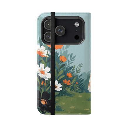 🌼🖤 The Ladies Of The Garden Promenade Flip Case – Art Deco Floral Fashion
