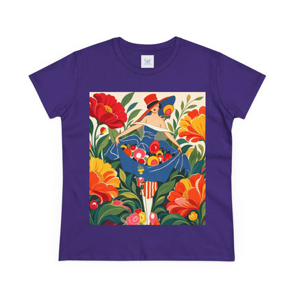 🌺🎩 The Grand Flower Market Cotton Tee – Art Deco Floral Fashion