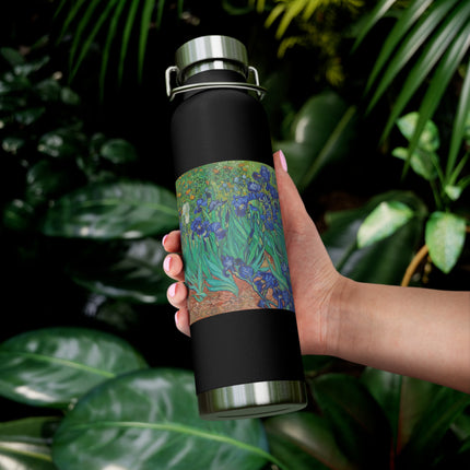 Irises by Vincent Van Gogh Copper Vacuum Insulated Bottle, 22oz