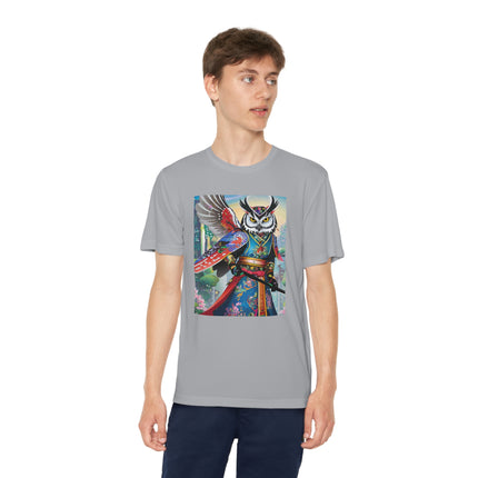 Cyberpunk Samurai Owl Youth Competitor Tee