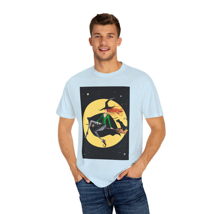 A Witch’s Moonlit Flight Unisex Garment-Dyed T-shirt