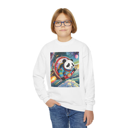 Panda-naut Youth Crewneck Sweatshirt – Cosmic Adventure & Playful Exploration