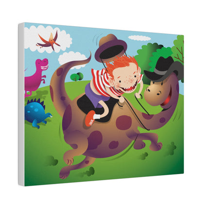 Rip-Roaring Fun – Playful Boy and Dinosaur Adventure