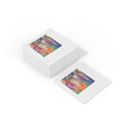 Golden Wisteria Elegance White Coined Napkins