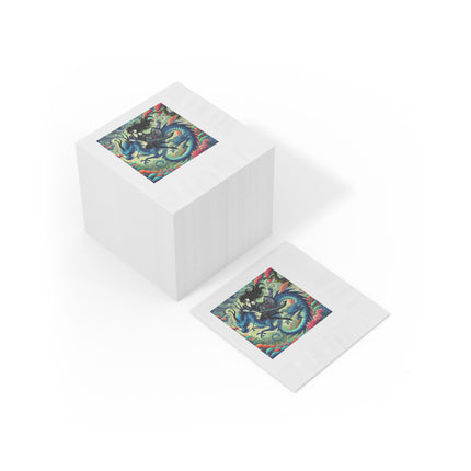 Mystic Guardian of the Sky White Coined Napkins