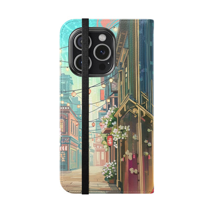 🦝✨ Cybernetic Red Panda Flip Case – Neon Charm & Futuristic Wonder
