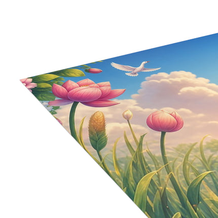 🪷🦢 The Lotus Swan Princess Kitten Greeting Card – Whimsical Garden Elegance