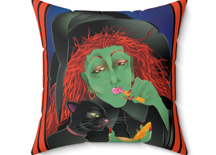 Mirror, Mirror A Witch's Touch Spun Polyester Square Pillow