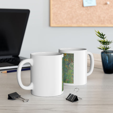 Farm Garden with Sunflowers by Gustav Klimt Ceramic Mug (11oz, 15oz)