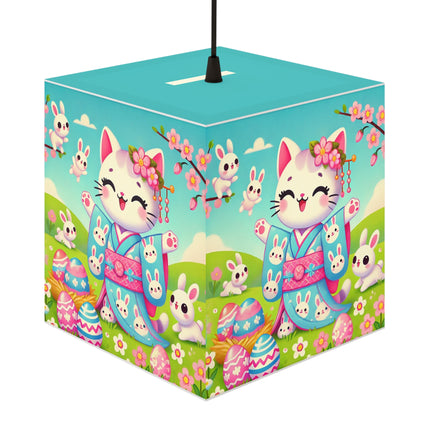 Springtime Kitten’s Easter Joy Light Cube Lamp