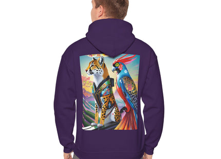Cheetah and Parrot Cybernetic Duet – Heavy Blend™ Hooded Sweatshirt