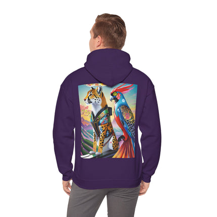 Cheetah and Parrot Cybernetic Duet – Heavy Blend™ Hooded Sweatshirt
