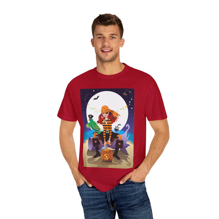 Moonlit Pirate Halloween Unisex Garment-Dyed T-shirt
