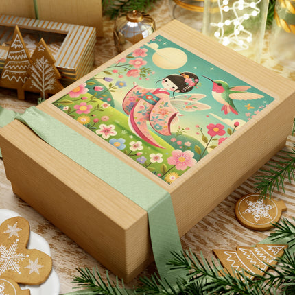 Geisha Fairy and the Hummingbird Blossom Kiss-Cut Stickers (4 Sizes)