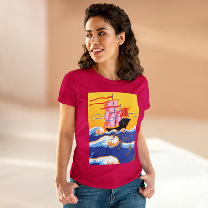 Golden Seas and Whimsical Dreams Women's Midweight Cotton Tee