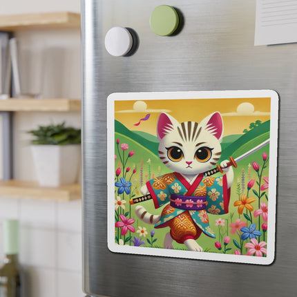 Samurai Kitten Die-Cut Magnets (5 Sizes)