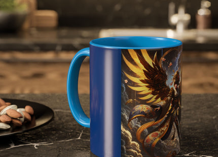 Valkyrie Descending Through Storm Colorful Mugs (11oz, 15oz)