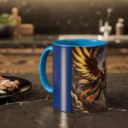 Valkyrie Descending Through Storm Colorful Mugs (11oz, 15oz)