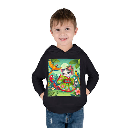 Parrot Dance of the Geisha Kitten Toddler Pullover Fleece Hoodie