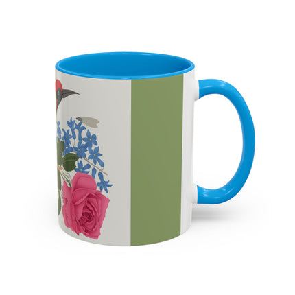 Woodpecker & Rose Colorful Mugs – Vibrant Spring & Bold Beauty