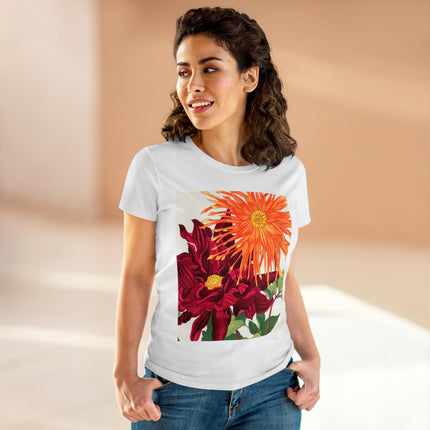 Dahlia Flower by Tanigami Kônan Women's Midweight Cotton Tee
