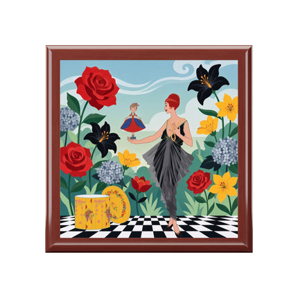 🌹🎭 The Lady Of The Little Dancer Jewelry Box – Art Deco Floral Fantasy