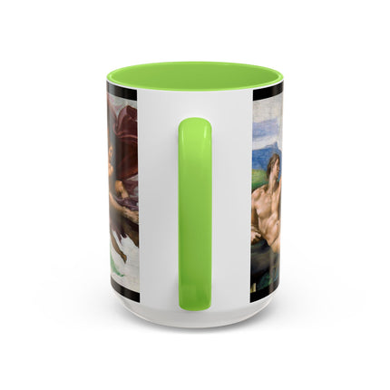 The Creation of Adam by Michelangelo Buonarroti Colorful Mugs (11oz, 15oz)