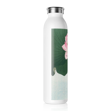 Blooming Lotus Flowers by Ohara Koson Slim Water Bottle